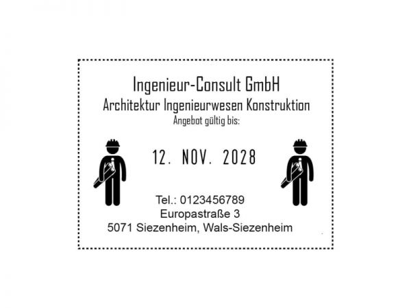 Trodat Classic Datumstempel 2910/P02 mit Textplatte (51x38 mm, 6 Zeilen)