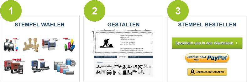 Stempel online gestalten Ablauf