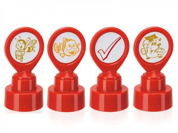 Motivstempel Kinder 4er Set rot