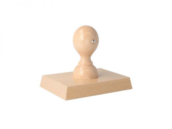 Holzstempel individuell eckig (100x70 mm, 14 Zeilen)