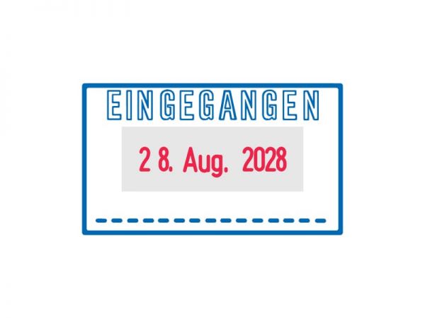 Trodat Printy Dater 4750/L EINGEGANGEN (41x24 mm, blau/rot)